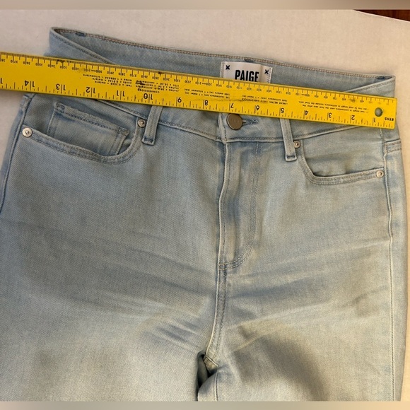 Paige Laurel Canyon Flare jeans in kitley distressed  powdery blue Sz-26. Y16 - Picture 11 of 13
